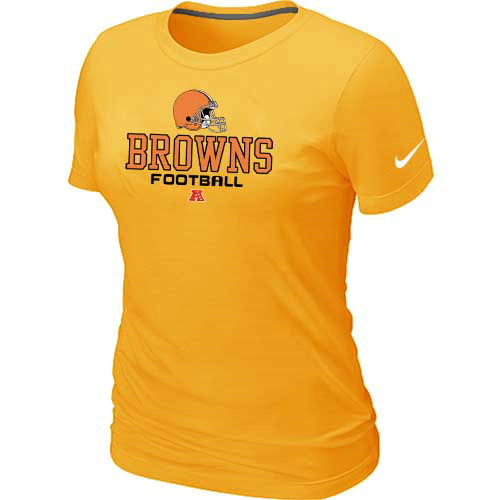 Nike Cleveland Browns Women's Critical Victory NFL T-Shirt - Yellow